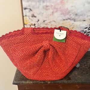 Target Kate Spade Collab Red Woven Tote Bag NWT